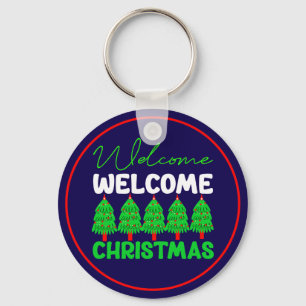 Welcome Christmas Tree Holiday Design-85600 Key Ring