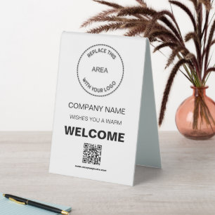 Welcome Company Qr Code Your Logo White