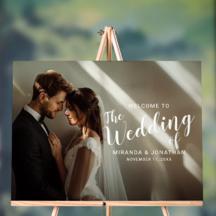 'Welcome' Custom Photo Wedding Acrylic Sign