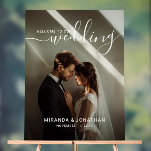 'Welcome' Custom Photo Wedding Foam Board Acrylic Sign