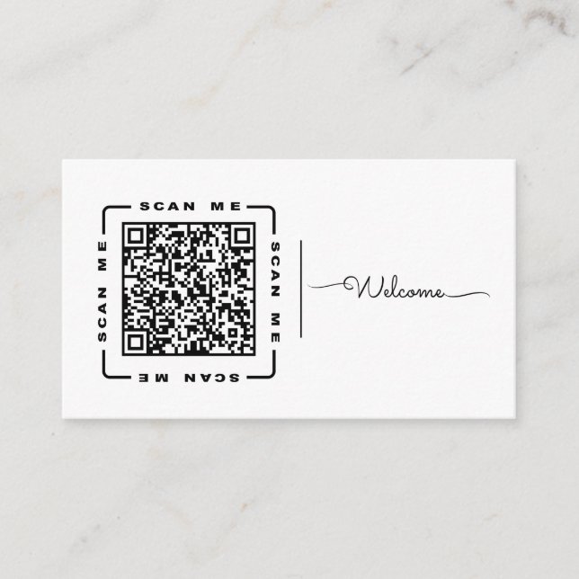 Welcome | Customisable QR code And Logo Template  Business Card (Front)