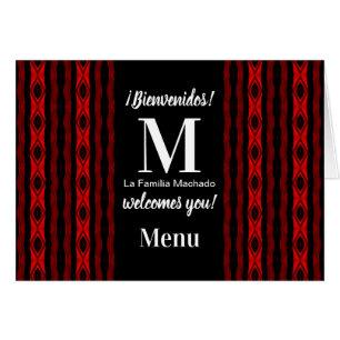 Welcome Diamond Pattern Vertical Stripe Menu