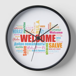 Welcome Different Languages  Clock