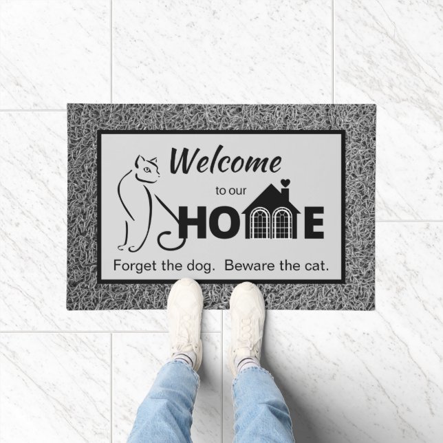 Welcome Door Mat - Beware the Cat (Indoor)