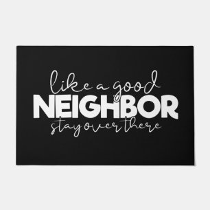 Welcome Door Mat Like A Good Neighbour Black White