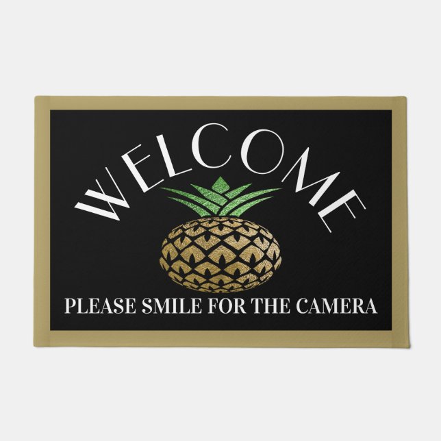 Welcome Door Mat - Smile for the Camera (Front)