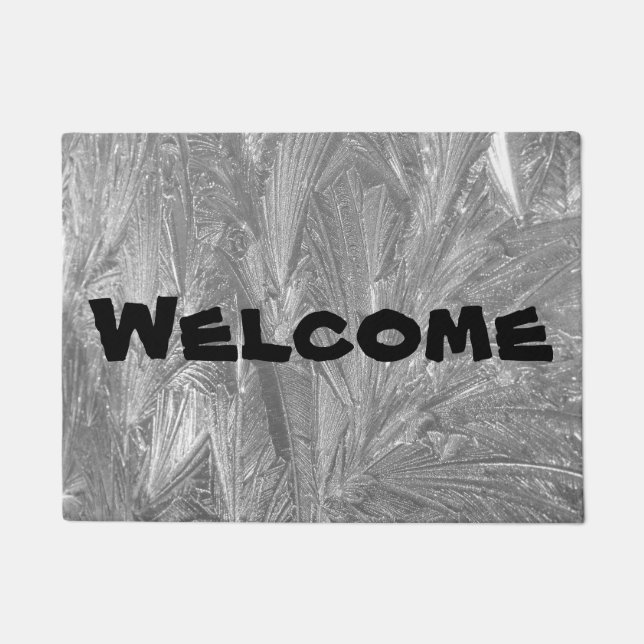 "Welcome" Door Mat with Intricate Frost Design (Front)
