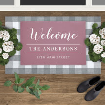 Welcome Dusty Rose Personalised Family Name