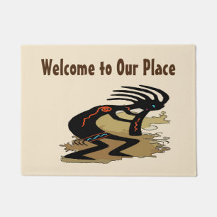Welcome, edit text, Cocopelli Doormat