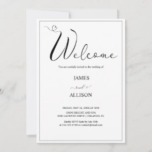 welcome Elegant Minimalist Simple Wedding Invitation