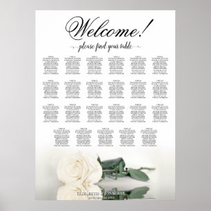 Welcome! Elegant White Rose 23 Table Seating Chart
