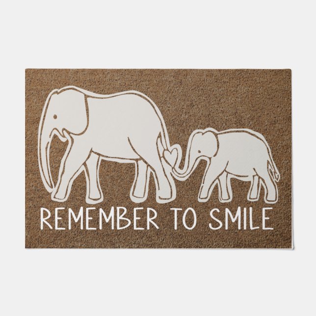 Welcome Elephant Doormat, Lovely Elephant Doormat (Front)