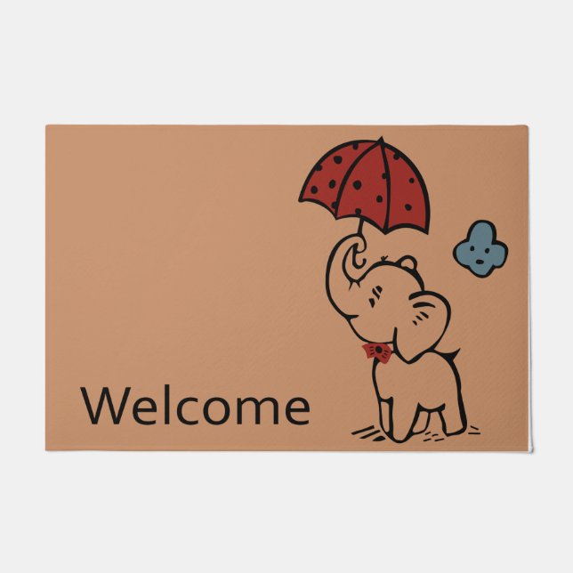 Welcome Elephant Doormat, Lovely Elephant Doormat (Front)