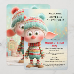 Welcome Elf Party   North Pole Arrival Celebration Invitation