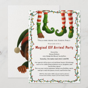 Welcome Elf Party   North Pole Arrival Celebration Invitation