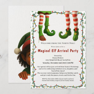 Welcome Elf Party North Pole Arrival Celebration Invitation