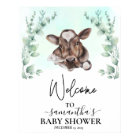 Welcome Eucalyptus  Cow Calf Baby Shower 