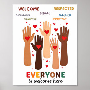 Welcome Everyone Is Welcome Here Idaho Teacher Poster