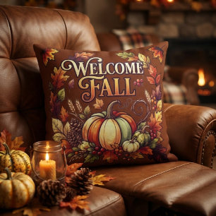 Welcome Fall. Autumn Harvest. Cushion