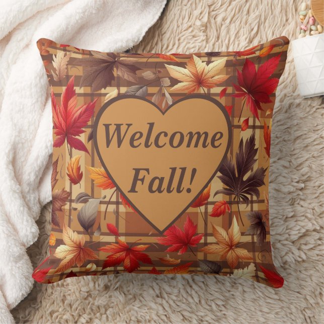 Welcome Fall! Autumn Leaves Decorative  Cushion (Blanket)