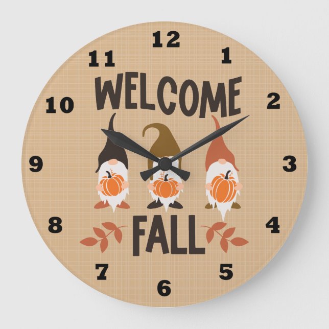 Welcome Fall Gnome Clock (Front)