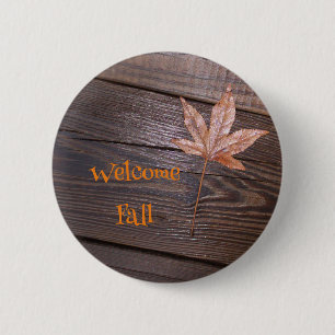 Welcome Fall Leaf Button