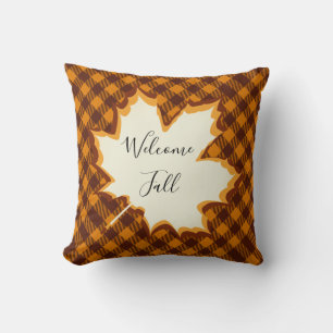 Welcome fall leaf cushion