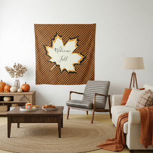 Welcome fall leaf tapestry