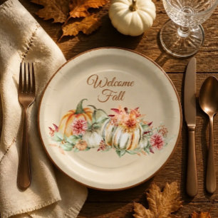 Welcome Fall Pretty Paper Plate