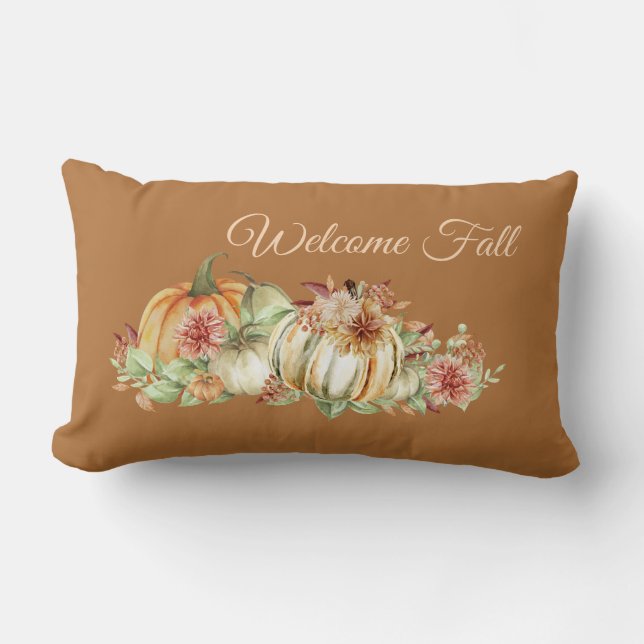 Welcome Fall | Seasonal Lumbar Pillow (Front)
