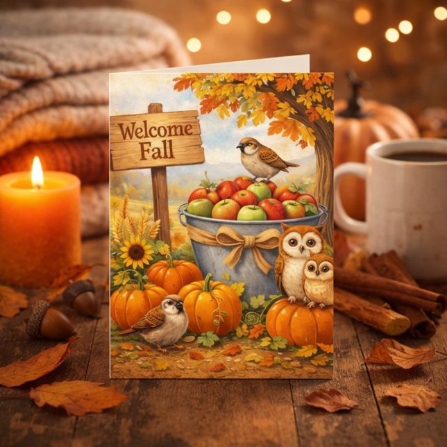 Welcome Fall Thinking of You Holiday Card (Creator Uploaded)