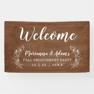 Welcome Fall Wedding Engagement Party Wood Banner