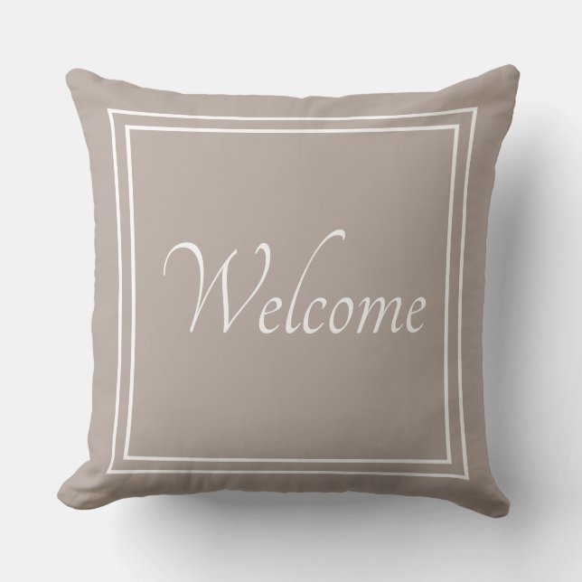 Welcome family monogrammed Throw Pillow (Front)