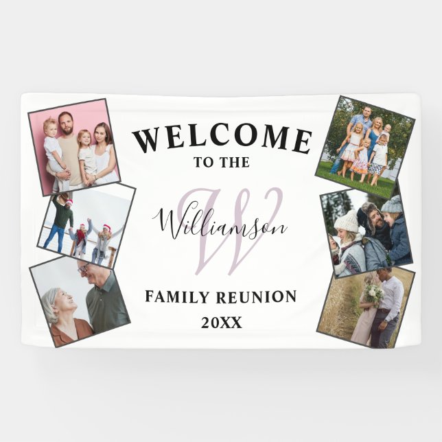 Welcome Family Reunion Photo & Monogram Banner (Horizontal)