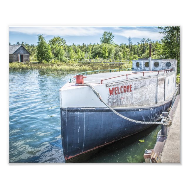Welcome Fishing Boat Photo Print (Front)