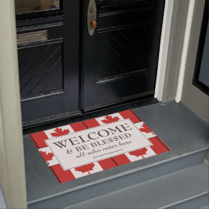 WELCOME Flag of CANADA Doormat