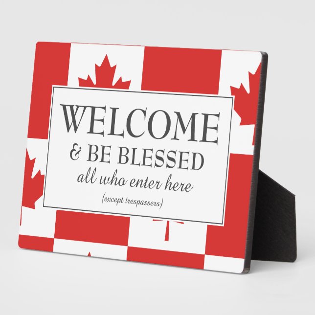WELCOME Flag of CANADA Plaque (Side)