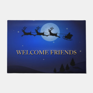 Welcome Friends Beautiful Christmas Doormat