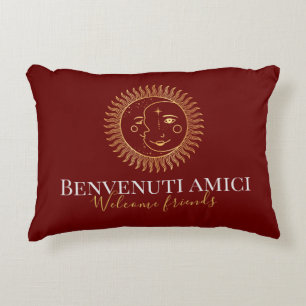 Welcome Friends English / Italian Decorative Cushion