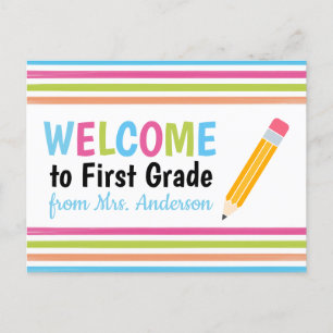 Welcome from the Teacher Back to School Postcard
