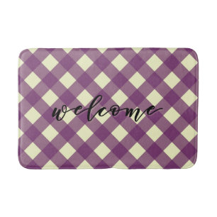 WELCOME GINGHAM BATH MAT