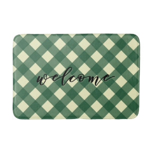 WELCOME GINGHAM BATH MAT