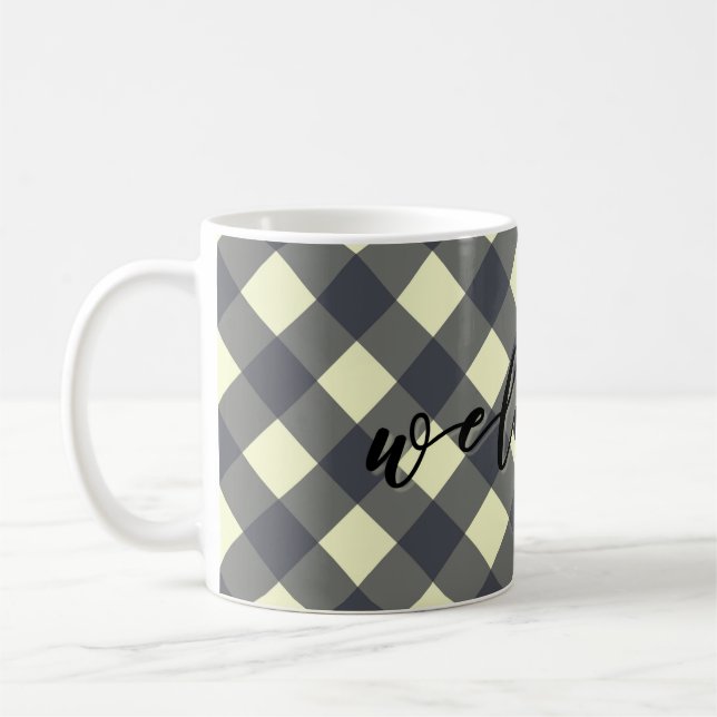 WELCOME - GINGHAM COFFEE MUG (Left)