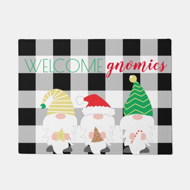 Welcome Gnomies Christmas Home Decor Doormat (Front)