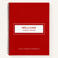 Welcome Guest Book Red