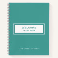 Welcome Guest Book Turquoise