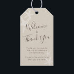 Welcome Guests Beach Wedding Tan Favour Gift Tags<br><div class="desc">Welcome to our wedding favour bag tag with elegant neutral tan brown starfish and a beachy font, great for destination wedding guest hotel gift bags and favour tags. TIP TO CUSTOMIZE: Click "customise further" for advanced editing options and to change background colour and fonts. Then Visit our designer shop for...</div>