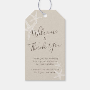 Welcome Guests Beach Wedding Tan Favour Gift Tags