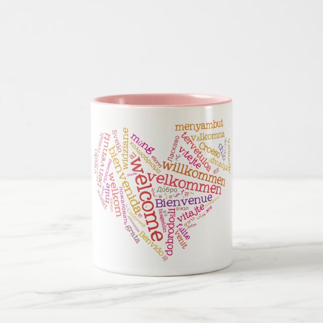 Welcome Heart (many languages) Mug (Center)