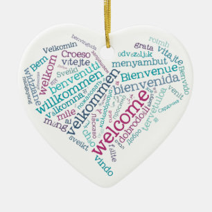 Welcome Heart (many languages) Ornament